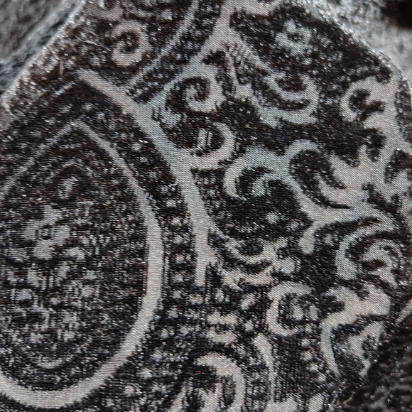 Womens Black Velvet Burnout Paisley Print Button Down Shirt XL 16 18 whimsigoth - Picture 5 of 9